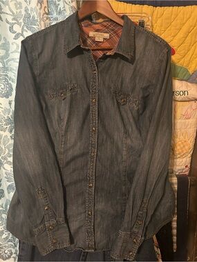 Natural Reflections Plaid Shirt in Rust and Navy